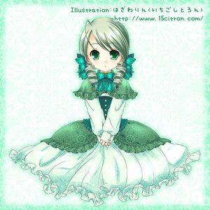 Rating: Safe Score: 0 Tags: 1girl artist_name blush bow bowtie dress drill_hair frills full_body green_dress green_eyes image kanaria long_sleeves looking_at_viewer solo twin_drills v_arms User: admin
