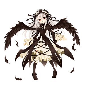 Rating: Safe Score: 0 Tags: 1girl black_feathers black_wings boots dress feathered_wings feathers flower frills full_body hairband image lolita_hairband long_hair long_sleeves looking_at_viewer puffy_sleeves red_eyes ribbon rose simple_background smile solo suigintou white_background white_feathers wings User: admin
