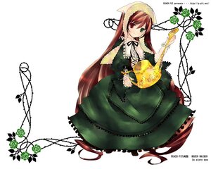 Rating: Safe Score: 0 Tags: 1girl brown_hair dress flower frills full_body green_dress green_eyes heterochromia image long_hair long_sleeves looking_at_viewer plant red_eyes rose solo suiseiseki thorns twintails very_long_hair vines watering_can yellow_rose User: admin