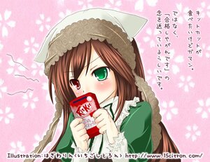 Rating: Safe Score: 0 Tags: 1girl blush brown_hair dress frills green_dress green_eyes head_scarf heterochromia image long_hair long_sleeves looking_at_viewer pink_background red_eyes solo suiseiseki upper_body User: admin