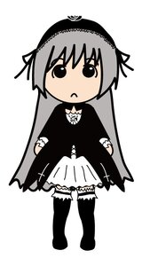 Rating: Safe Score: 0 Tags: 1girl akemi_homura auto_tagged black_hairband chibi dress full_body gothic_lolita hair_ribbon hairband image lolita_fashion long_hair looking_at_viewer ribbon simple_background solo standing suigintou thighhighs very_long_hair white_background User: admin