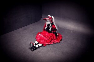 Rating: Safe Score: 0 Tags: 1girl black_footwear dress full_body gothic_lolita lolita_fashion long_hair shinku sitting solo User: admin