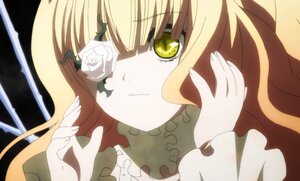 Rating: Safe Score: 0 Tags: 1girl blonde_hair flower image kirakishou long_hair looking_at_viewer rose solo white_flower white_rose yellow_eyes User: admin