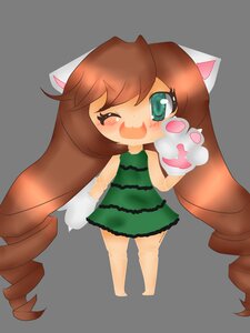 Rating: Safe Score: 0 Tags: 1girl blush brown_hair cat_ears chibi dress fang full_body green_eyes image long_hair one_eye_closed paws smile solo standing suiseiseki transparent_background very_long_hair User: admin