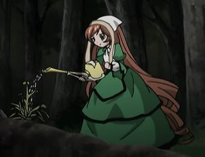 Rating: Safe Score: 0 Tags: 1girl brown_hair dress full_body green_dress green_eyes hat head_scarf image long_hair long_sleeves outdoors plant solo suiseiseki very_long_hair watering_can User: admin