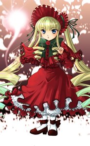 Rating: Safe Score: 0 Tags: 1girl blonde_hair blue_eyes bonnet bow bowtie dress drill_hair flower frills full_body green_bow image long_hair long_sleeves looking_at_viewer red_dress rose shinku shoes sidelocks solo standing twin_drills twintails very_long_hair User: admin