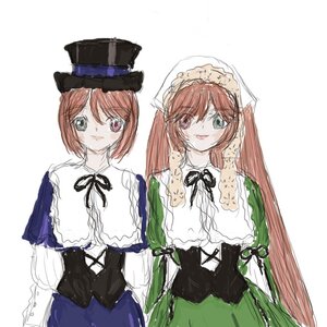 Rating: Safe Score: 0 Tags: :p auto_tagged brown_hair dress frills green_eyes hat heterochromia image long_hair long_sleeves looking_at_viewer multiple_girls pair short_hair siblings simple_background sisters sketch smile souseiseki suiseiseki tongue tongue_out top_hat twins twintails very_long_hair white_background User: admin