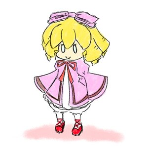 Rating: Safe Score: 0 Tags: 1girl blonde_hair bloomers bow dress full_body hinaichigo image medicine_melancholy pink_bow red_footwear ribbon shoes short_hair simple_background smile solo standing white_background white_bloomers User: admin