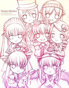 Rating: Safe Score: 0 Tags: 6+girls bow chibi dress drill_hair hairband hat hina_ichigo image long_sleeves looking_at_viewer maid_headdress monochrome multiple multiple_girls open_mouth shinku short_hair smile suigintou suiseiseki tagme top_hat twin_drills User: admin