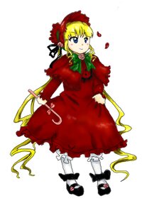 Rating: Safe Score: 0 Tags: 1girl blonde_hair bloomers blue_eyes bonnet bow bowtie dress flower full_body green_bow image long_hair long_sleeves looking_at_viewer red_capelet red_dress rose shinku shoes simple_background solo standing underwear very_long_hair white_background white_legwear User: admin