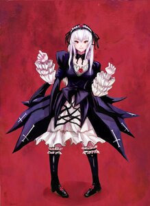 Rating: Safe Score: 0 Tags: 1girl auto_tagged boots dress flower frills full_body gothic_lolita hairband image lolita_fashion long_hair long_sleeves looking_at_viewer red_eyes rose smile solo standing suigintou wings User: admin