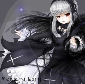Rating: Safe Score: 0 Tags: 1girl auto_tagged bangs black_dress dress frills grey_background image long_hair long_sleeves looking_at_viewer red_eyes rose silver_hair solo suigintou wings User: admin
