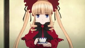 Rating: Safe Score: 0 Tags: 1girl blonde_hair blue_eyes bonnet bow bowtie cup dress holding_cup image long_hair long_sleeves looking_at_viewer red_dress saucer shinku sidelocks solo teacup twintails User: admin