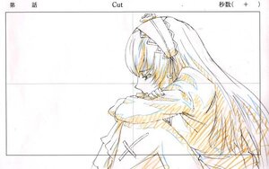 Rating: Safe Score: 0 Tags: 1girl blush hair_ribbon image long_hair long_sleeves monochrome profile sketch solo suigintou traditional_media User: admin