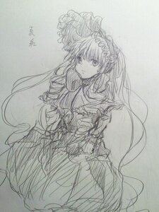 Rating: Safe Score: 0 Tags: 1girl dress frills hairband image long_hair looking_at_viewer monochrome shinku sketch solo traditional_media very_long_hair User: admin
