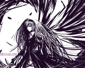 Rating: Safe Score: 0 Tags: 1girl closed_mouth dress flower greyscale hairband image long_hair long_sleeves looking_at_viewer monochrome petals solo standing suigintou very_long_hair white_background User: admin