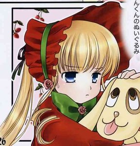 Rating: Safe Score: 0 Tags: 1girl blonde_hair blue_eyes blush bonnet bow bowtie dress drill_hair flower green_bow image long_hair long_sleeves rose shinku solo tongue tongue_out User: admin