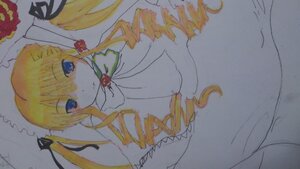 Rating: Safe Score: 0 Tags: 1girl blonde_hair blue_eyes bonnet bow bowtie dress drill_hair expressionless flower image long_hair long_sleeves looking_at_viewer marker_(medium) photo rose shinku solo traditional_media twin_drills twintails very_long_hair User: admin