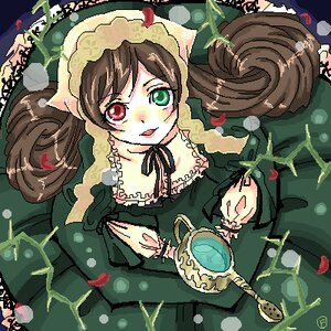 Rating: Safe Score: 0 Tags: 1girl brown_hair dress frills green_dress green_eyes hat heterochromia image long_hair long_sleeves looking_at_viewer red_eyes smile solo suiseiseki twintails watering_can User: admin