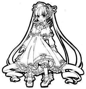Rating: Safe Score: 0 Tags: 1girl absurdly_long_hair bonnet boots bow capelet dress drill_hair flower frills full_body greyscale hair_ornament hairband image lineart lolita_fashion long_hair long_sleeves looking_at_viewer monochrome shinku solo standing twin_drills very_long_hair white_background User: admin