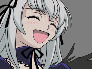 Rating: Safe Score: 3 Tags: 1girl :d black_ribbon closed_eyes dress hair_ribbon image long_hair open_mouth ribbon smile solo suigintou User: admin