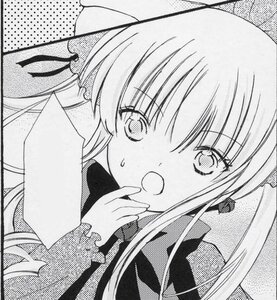 Rating: Safe Score: 0 Tags: 1girl blush eyebrows_visible_through_hair greyscale hair_ribbon halftone halftone_background image long_hair long_sleeves looking_at_viewer monochrome open_mouth polka_dot polka_dot_background ribbon shinku sidelocks solo upper_body User: admin