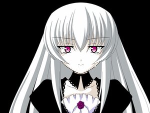 Rating: Safe Score: 0 Tags: 1girl choker closed_mouth collarbone dress expressionless eyebrows_visible_through_hair frills image long_hair looking_at_viewer pink_eyes rose silver_hair simple_background solo suigintou User: admin