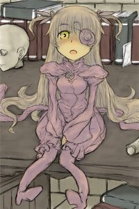 Rating: Safe Score: 0 Tags: 1girl barasuishou barefoot blonde_hair dress eyepatch hair_ribbon image indoors long_hair open_mouth ribbon sitting sketch solo two_side_up very_long_hair yellow_eyes User: admin