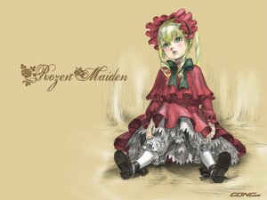 Rating: Safe Score: 0 Tags: 1girl blonde_hair bloomers blush bonnet bow dress green_eyes hina_ichigo image long_hair long_sleeves red_dress shinku shoes sitting solo User: admin