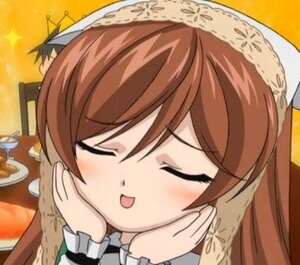 Rating: Safe Score: 0 Tags: 1boy 1girl :d blush brown_hair closed_eyes hands_on_own_cheeks hands_on_own_face hat head_scarf image long_sleeves open_mouth smile solo suiseiseki User: admin