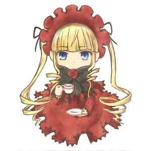 Rating: Safe Score: 0 Tags: 1girl blonde_hair blue_eyes bonnet bow chibi cup dress drill_hair flower full_body holding_cup image long_hair long_sleeves looking_at_viewer rose saucer shinku simple_background solo teacup twintails very_long_hair white_background User: admin