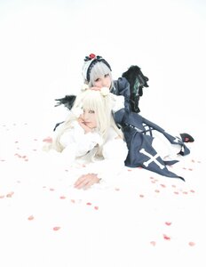 Rating: Safe Score: 0 Tags: 2girls blonde_hair bug butterfly dress flower hairband insect long_hair long_sleeves multiple_cosplay multiple_girls petals striped suigintou tagme vertical_stripes white_hair wings User: admin