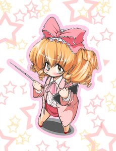 Rating: Safe Score: 0 Tags: 1girl blonde_hair blush bow chibi cross drill_hair full_body hair_bow hinaichigo image long_sleeves pink_bow ribbon shadow solo standing star_(symbol) star_hair_ornament star_necklace star_print starfish starry_background striped wand yellow_eyes User: admin