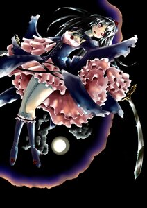 Rating: Safe Score: 0 Tags: 1girl auto_tagged boots dress frills full_body full_moon image knee_boots long_hair moon open_mouth red_eyes solo suigintou transparent_background User: admin