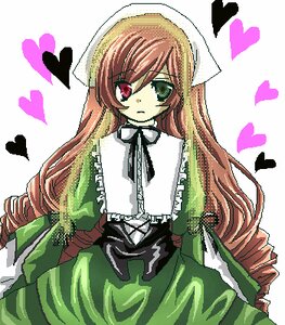 Rating: Safe Score: 0 Tags: 1girl brown_hair bug butterfly dress drill_hair frills green_dress green_eyes head_scarf heart heterochromia image insect long_hair long_sleeves looking_at_viewer solo suiseiseki twin_drills very_long_hair white_background User: admin