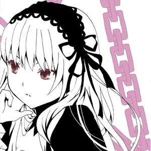 Rating: Safe Score: 0 Tags: 1girl :t auto_tagged bangs closed_mouth dress eyebrows_visible_through_hair hair_between_eyes hair_ribbon image long_hair long_sleeves looking_at_viewer monochrome ribbon simple_background solo suigintou upper_body white_background User: admin