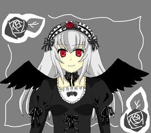 Rating: Safe Score: 0 Tags: 1girl black_dress black_wings detached_collar dress flower frills hairband image juliet_sleeves long_hair long_sleeves looking_at_viewer puffy_sleeves red_eyes red_flower red_rose rose silver_hair simple_background solo suigintou upper_body wings User: admin