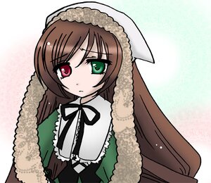 Rating: Safe Score: 0 Tags: 1girl auto_tagged bangs black_ribbon brown_hair dress frills green_dress green_eyes heterochromia image long_hair long_sleeves looking_at_viewer red_eyes ribbon simple_background solo suiseiseki upper_body very_long_hair white_background User: admin