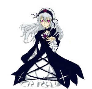 Rating: Safe Score: 0 Tags: 1girl black_dress blush dress flower frilled_sleeves frills hairband image long_hair long_sleeves looking_at_viewer pink_eyes puffy_sleeves rose silver_hair simple_background solo suigintou white_background wings User: admin