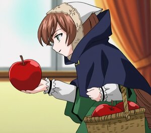 Rating: Safe Score: 0 Tags: 1girl apple basket brown_hair capelet cherry cloak food fruit grapes green_eyes holding_basket holding_food holding_fruit hood image long_sleeves profile solo suiseiseki tomato User: admin