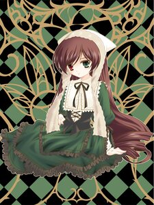 Rating: Safe Score: 0 Tags: 1girl argyle argyle_background argyle_legwear brown_hair checkered checkered_background checkered_floor chess_piece dress drill_hair frills green_dress green_eyes heterochromia image long_hair long_sleeves perspective red_eyes solo suiseiseki tile_floor tiles twin_drills twintails very_long_hair User: admin