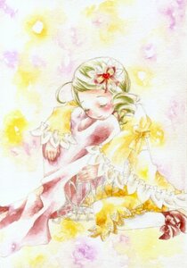 Rating: Safe Score: 0 Tags: 1girl blonde_hair closed_eyes dress drill_hair flower frills hair_ornament image kanaria long_sleeves smile solo twin_drills User: admin