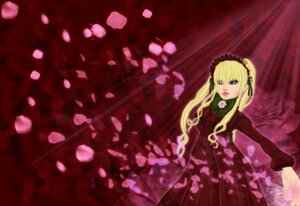 Rating: Safe Score: 0 Tags: 1girl blonde_hair blue_eyes dress flower image long_hair long_sleeves looking_at_viewer petals red_dress shinku solo twintails very_long_hair User: admin