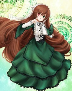 Rating: Safe Score: 0 Tags: 1girl brown_hair dress frills green_dress green_eyes heterochromia image long_hair long_sleeves looking_at_viewer red_eyes solo suiseiseki tongue tongue_out twintails very_long_hair User: admin