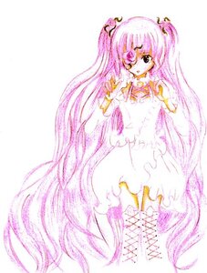 Rating: Safe Score: 0 Tags: 1girl dress eyepatch flower full_body hair_ornament image kirakishou long_hair pink_hair rose solo standing striped vertical_stripes very_long_hair User: admin