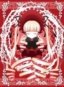 Rating: Safe Score: 0 Tags: 1girl blonde_hair bow closed_eyes dress drill_hair flower image lolita_fashion long_hair red_theme rose shinku solo twin_drills twintails User: admin