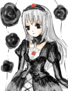 Rating: Safe Score: 0 Tags: 1girl black_dress candy dress flower food frills gothic_lolita hairband image lolita_fashion lolita_hairband lollipop long_hair long_sleeves looking_at_viewer puffy_sleeves rose silver_hair simple_background smile solo suigintou upper_body white_background User: admin