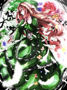 Rating: Safe Score: 0 Tags: 1girl auto_tagged dress flower green_dress image long_hair long_sleeves puffy_sleeves solo suiseiseki very_long_hair User: admin