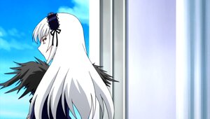 Rating: Safe Score: 0 Tags: 1girl black_ribbon black_wings dress frills hairband image long_hair long_sleeves ribbon silver_hair solo suigintou upper_body very_long_hair wings User: admin