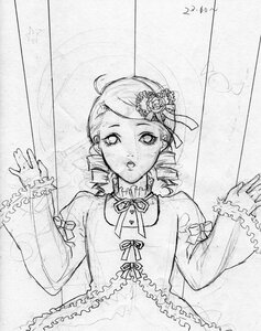 Rating: Safe Score: 0 Tags: 1girl dress drill_hair flower frilled_sleeves frills greyscale hair_ornament image kanaria long_sleeves looking_at_viewer monochrome neck_ribbon puffy_sleeves ribbon solo traditional_media twin_drills upper_body wide_sleeves User: admin